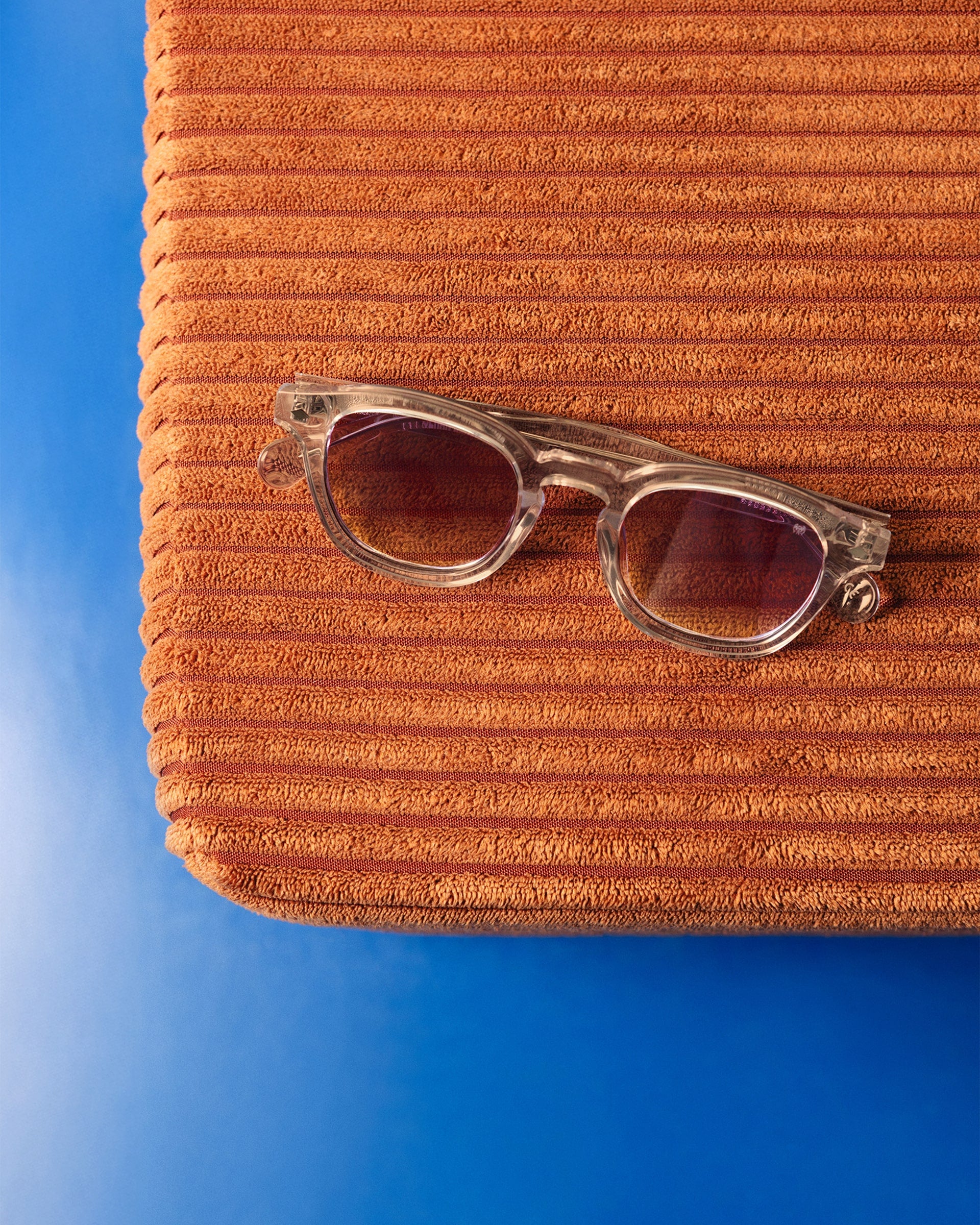 SB Sunglasses Brown Transparent Frame with Orange Lenses