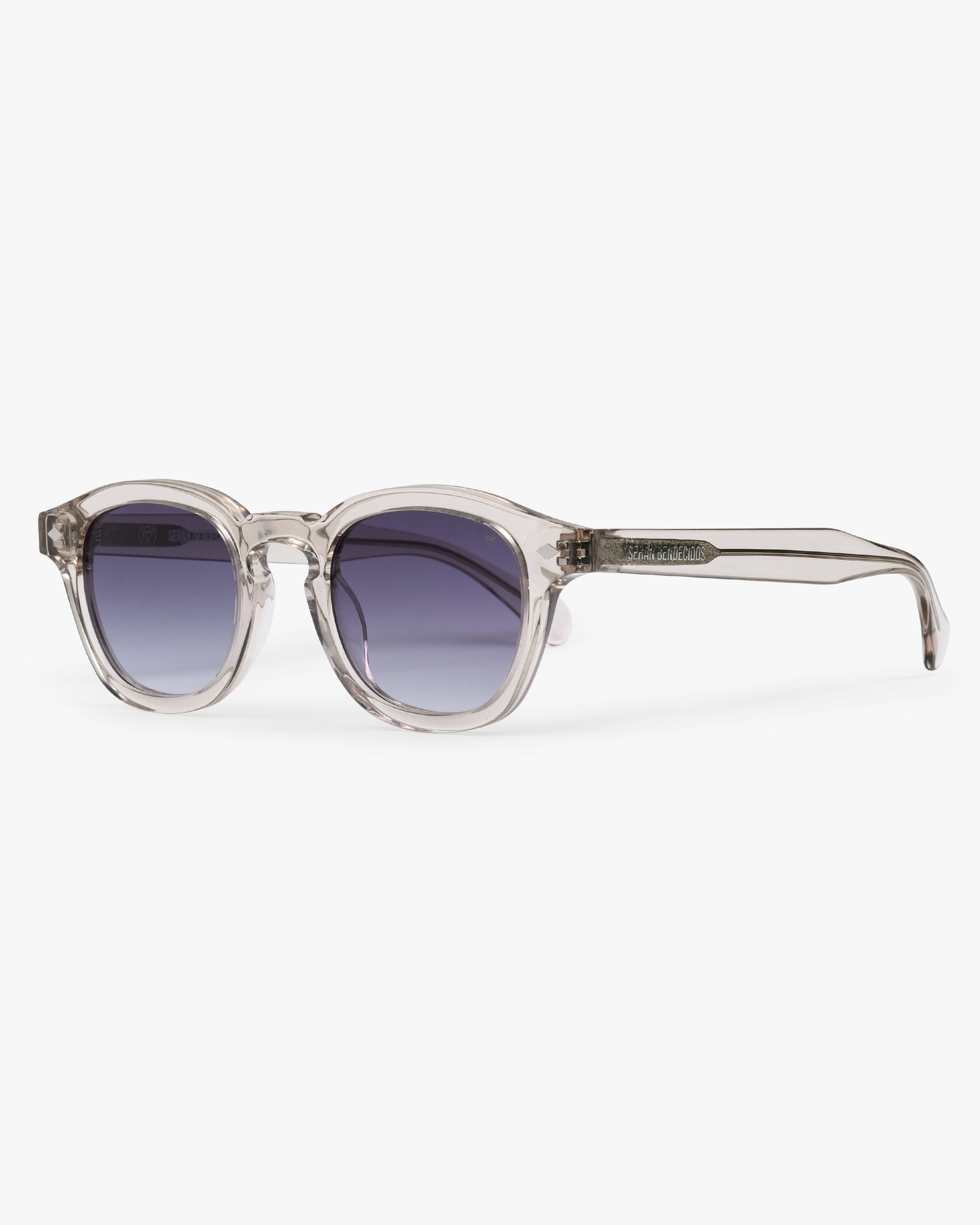 SB Sunglasses Brown Transparent Frame with Gradient Grey Lenses