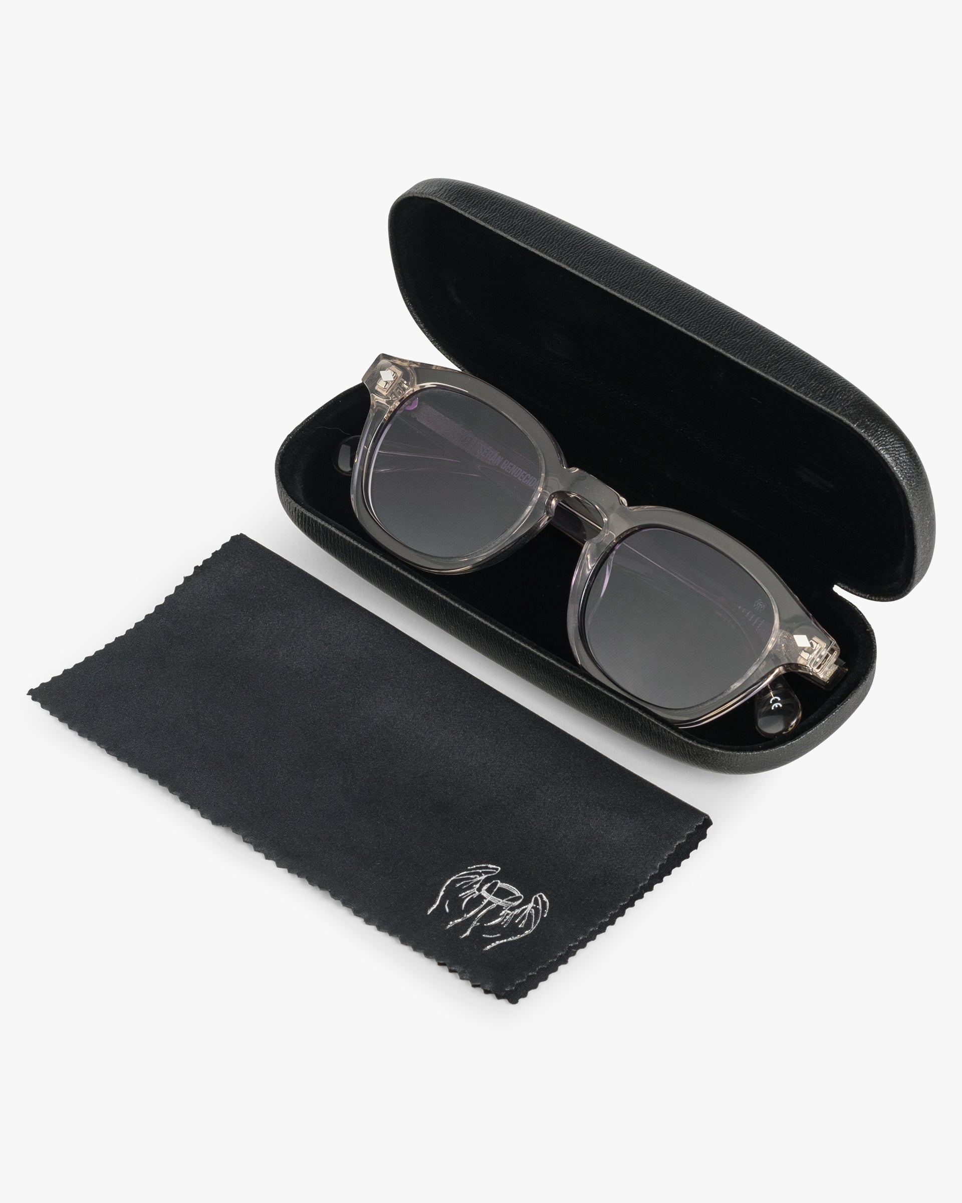 SB Sunglasses Brown Transparent Frame with Gradient Grey Lenses
