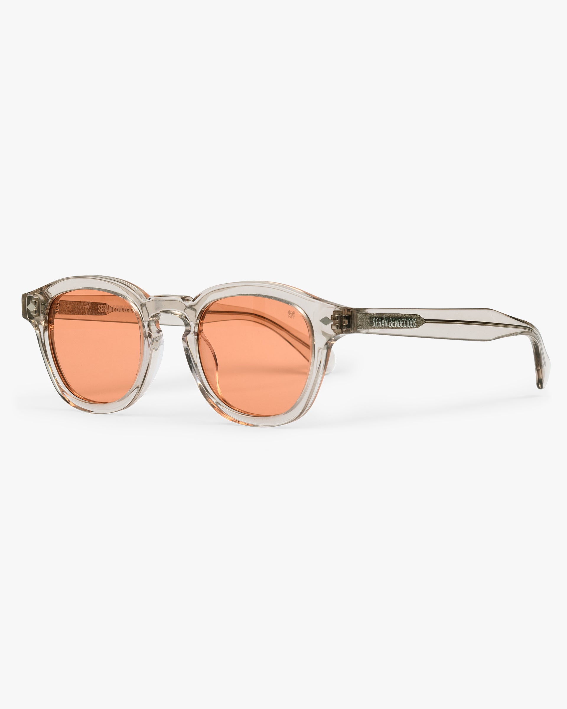 SB Sunglasses Brown Transparent Frame with Orange Lenses