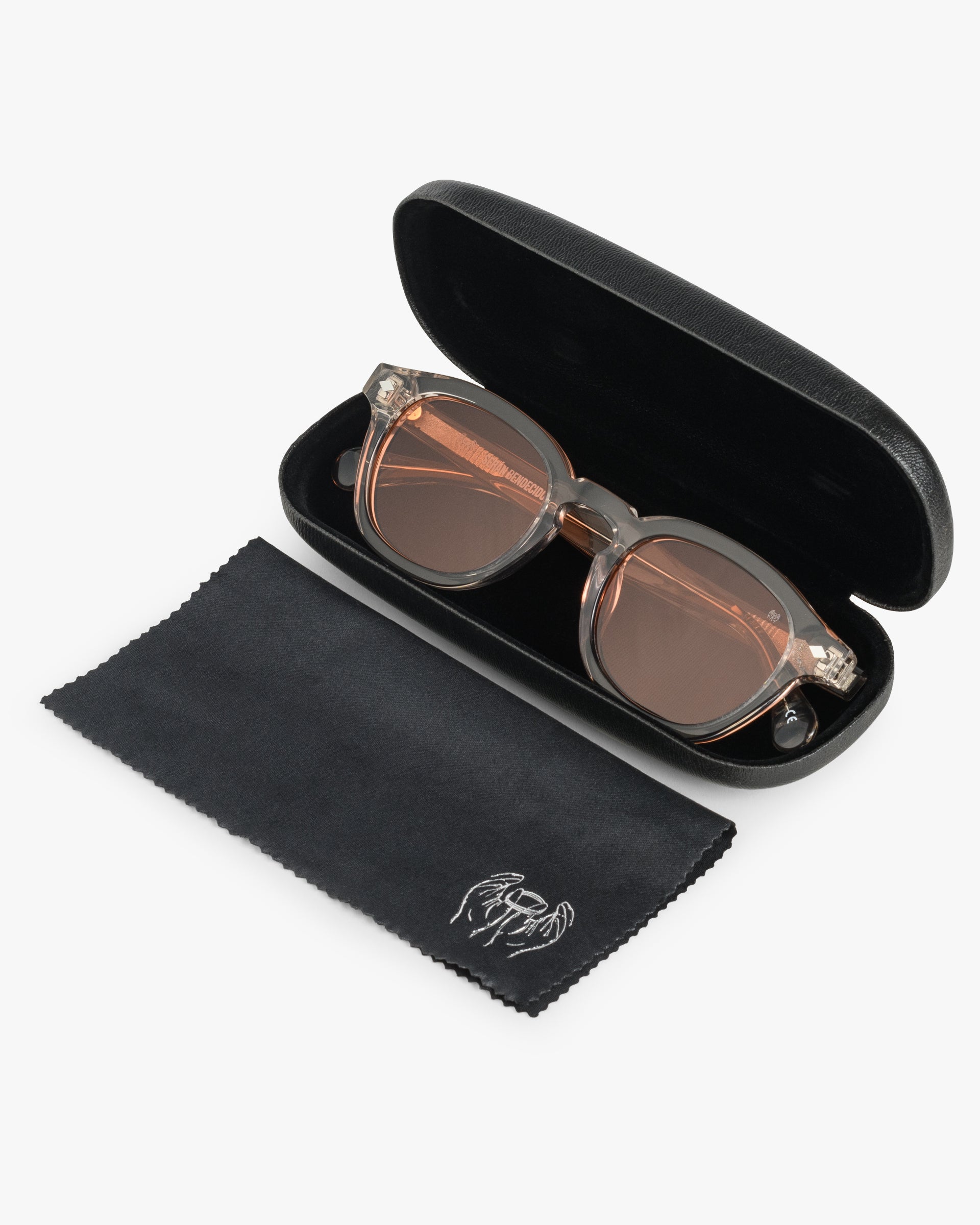 SB Sunglasses Brown Transparent Frame with Orange Lenses