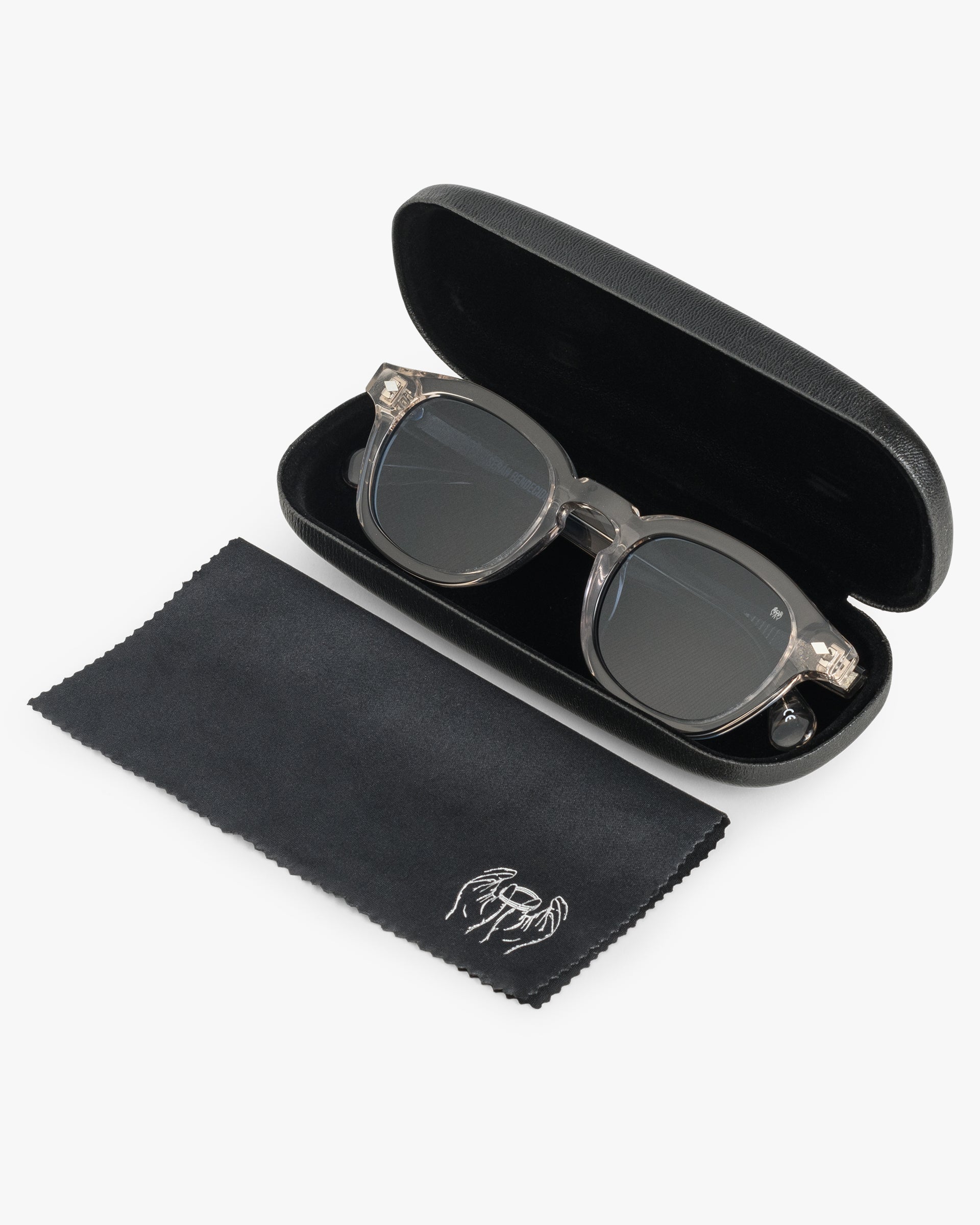 SB Sunglasses Brown Transparent Frame with Dark Blue Lenses