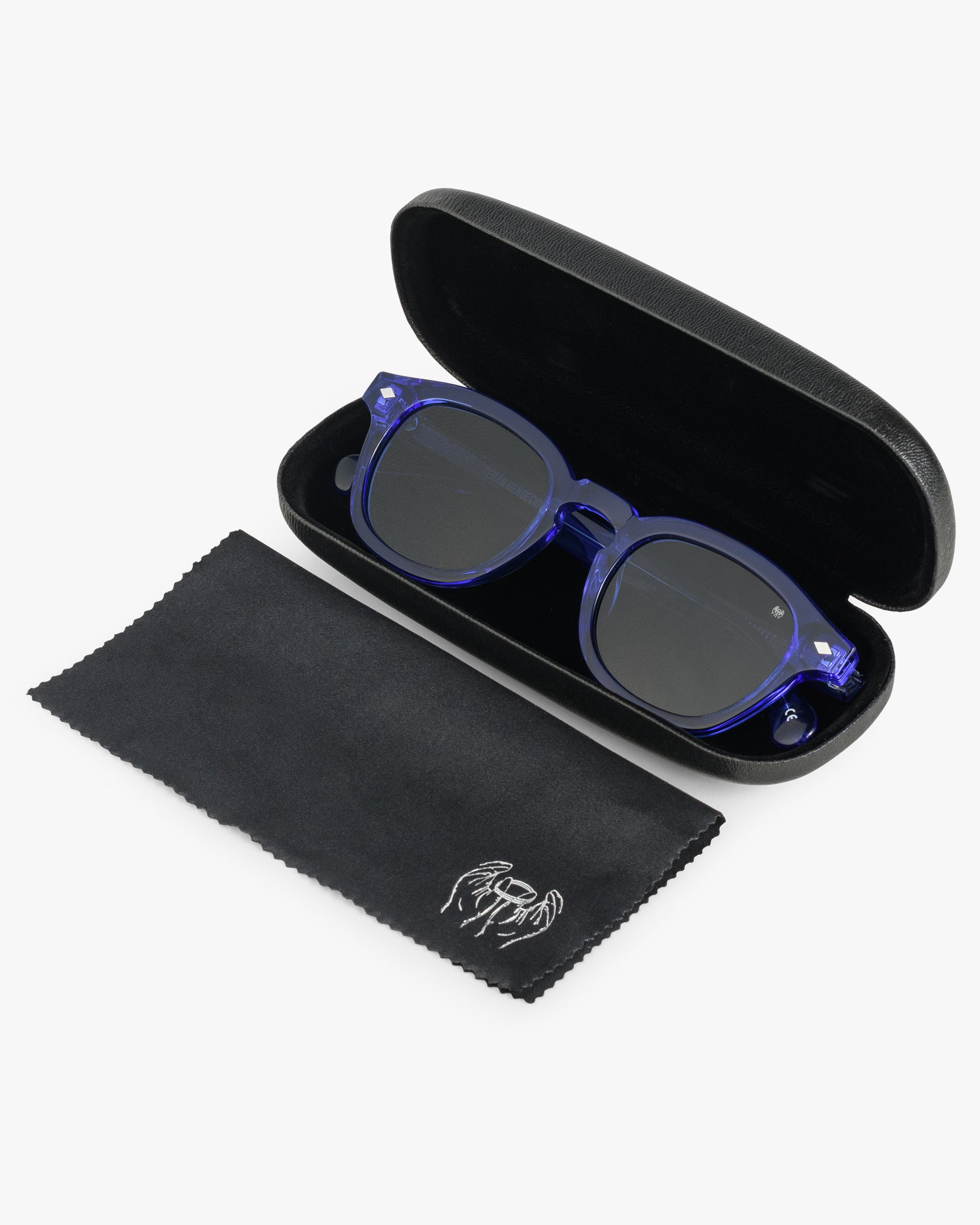 SB Sunglasses Blue Transparent Frame with Dark Blue Lenses