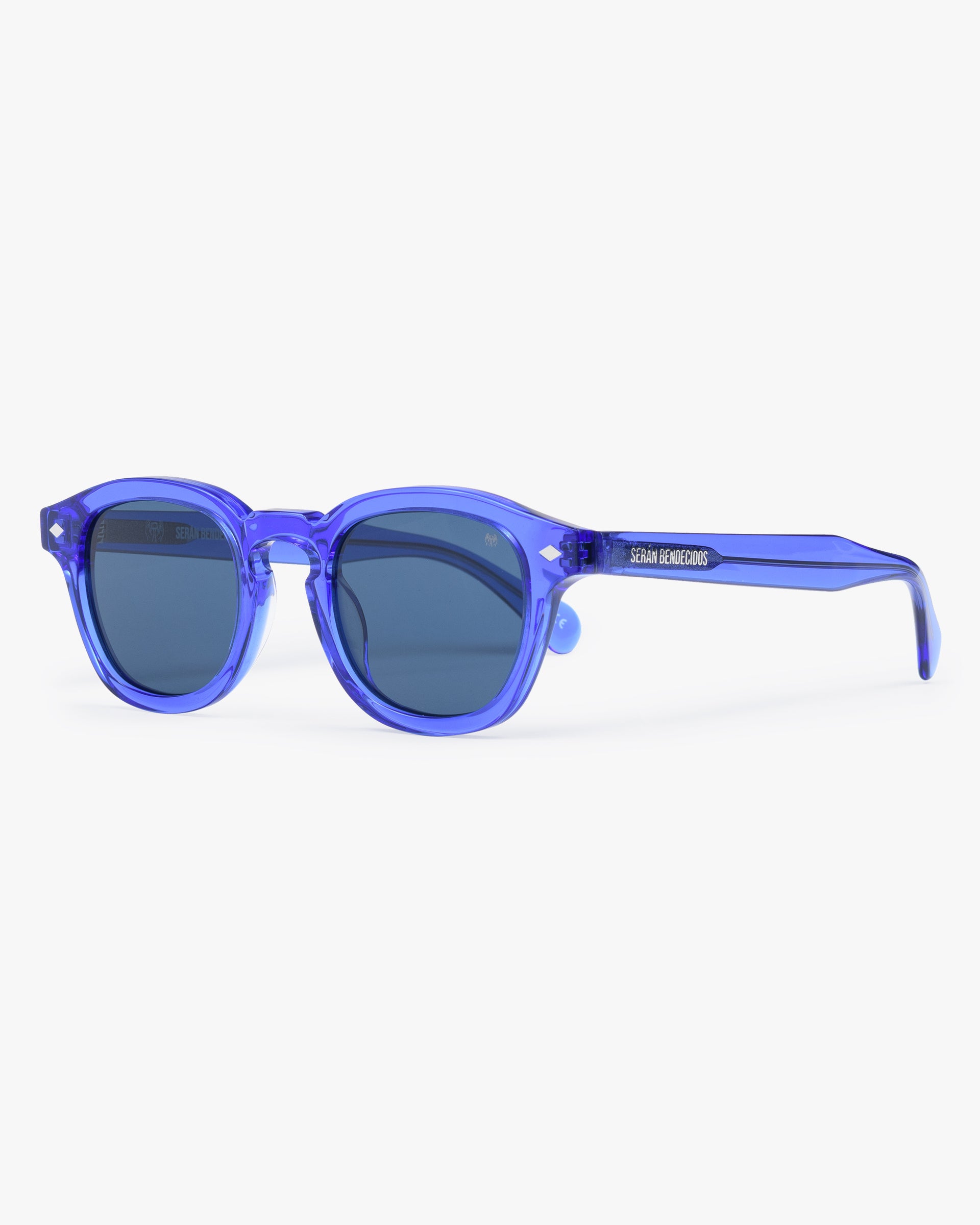 SB Sunglasses Blue Transparent Frame with Dark Blue Lenses