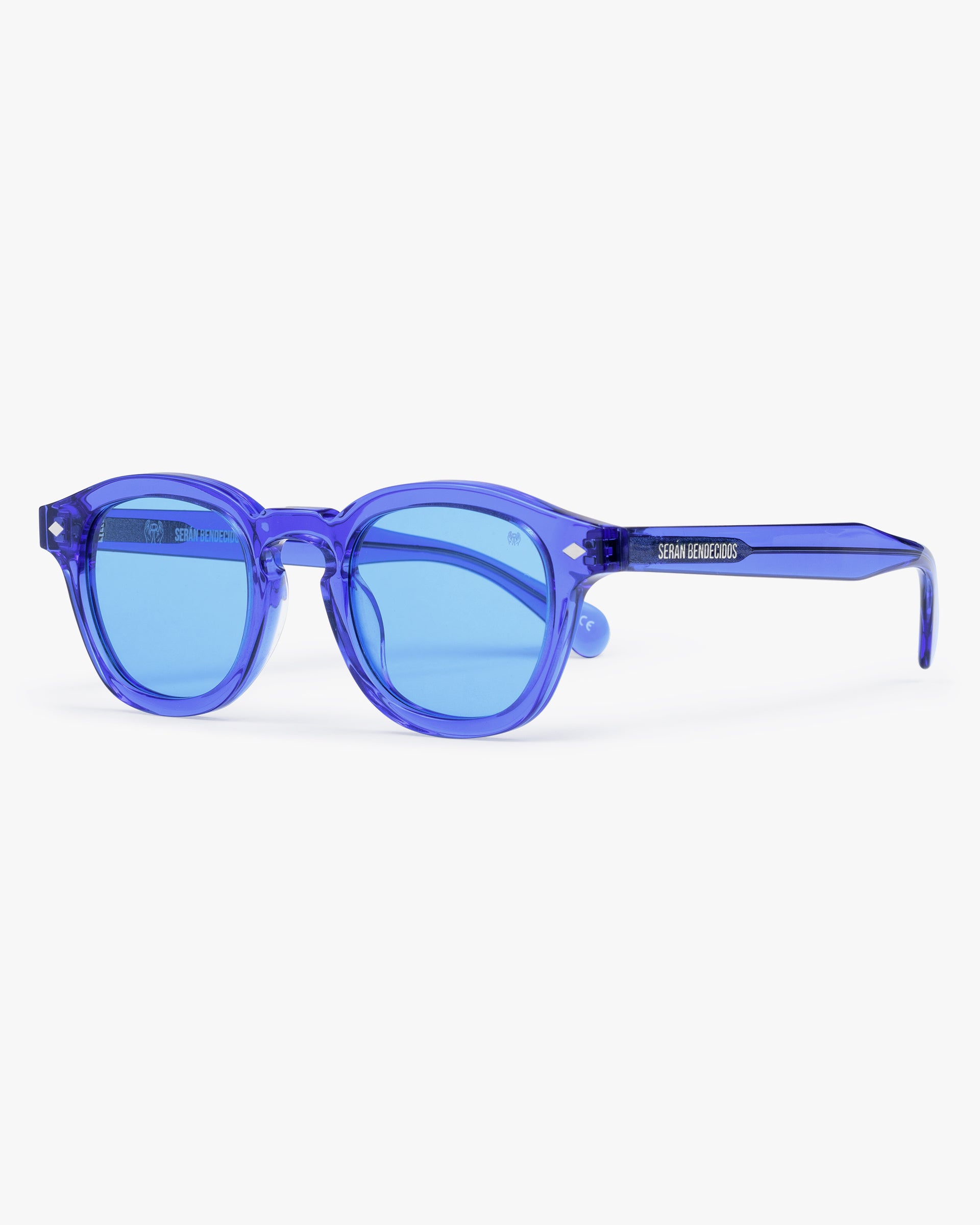 SB Sunglasses Blue Transparent Frame with Light Blue Lenses