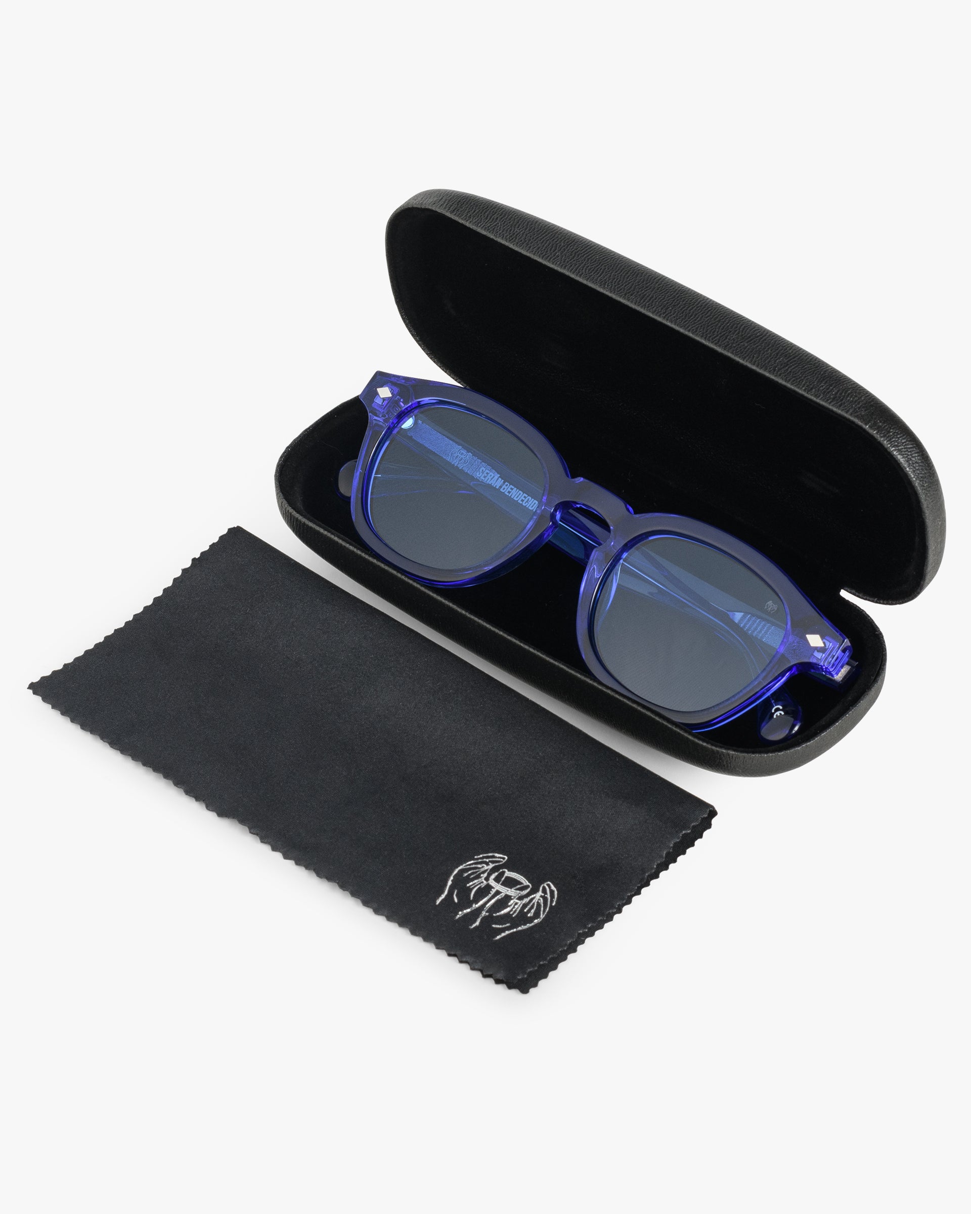 SB Sunglasses Blue Transparent Frame with Light Blue Lenses
