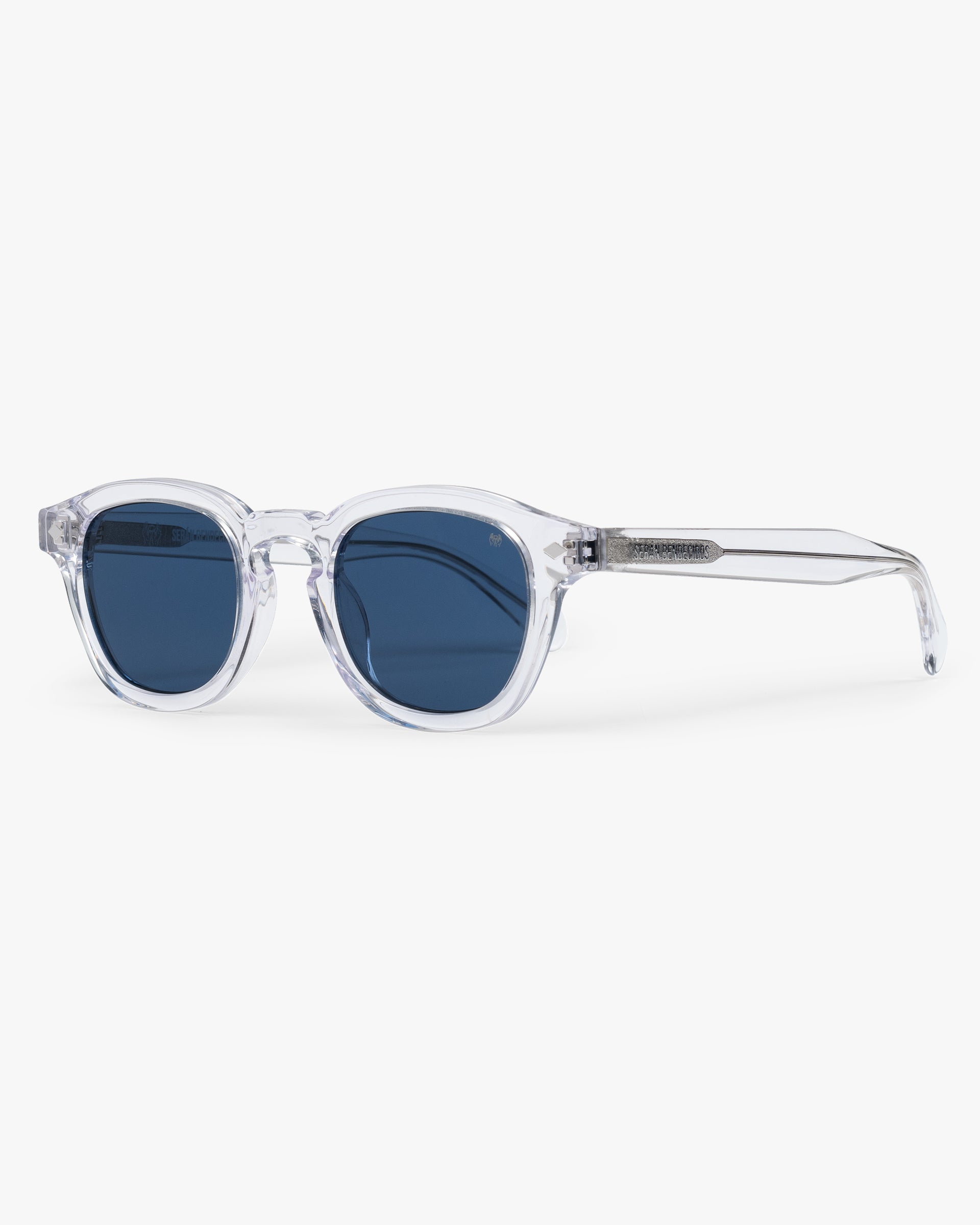 SB Sunglasses Transparent Frame with Dark Blue Lenses