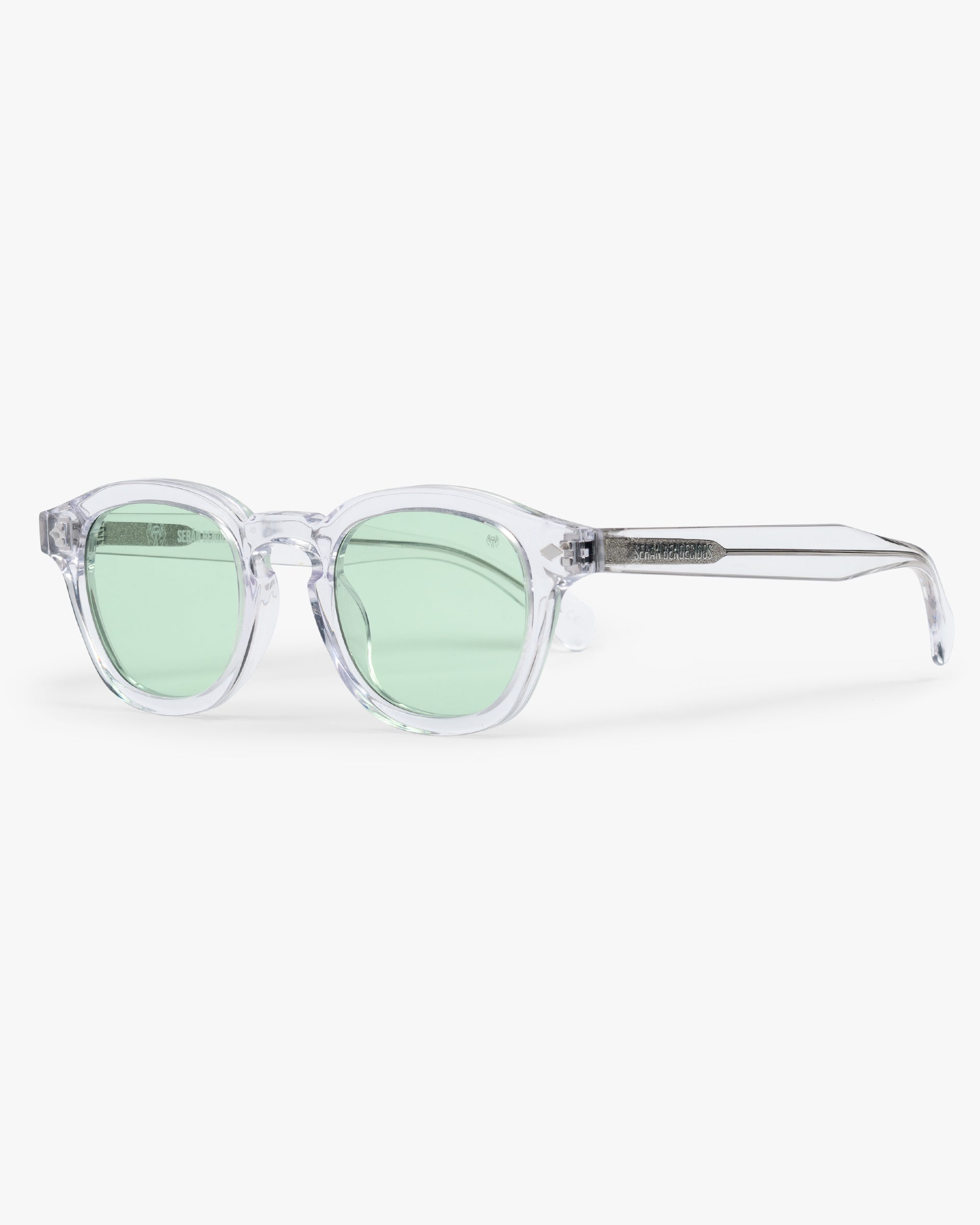 SB Sunglasses Transparent Frame with Mint Green Lenses