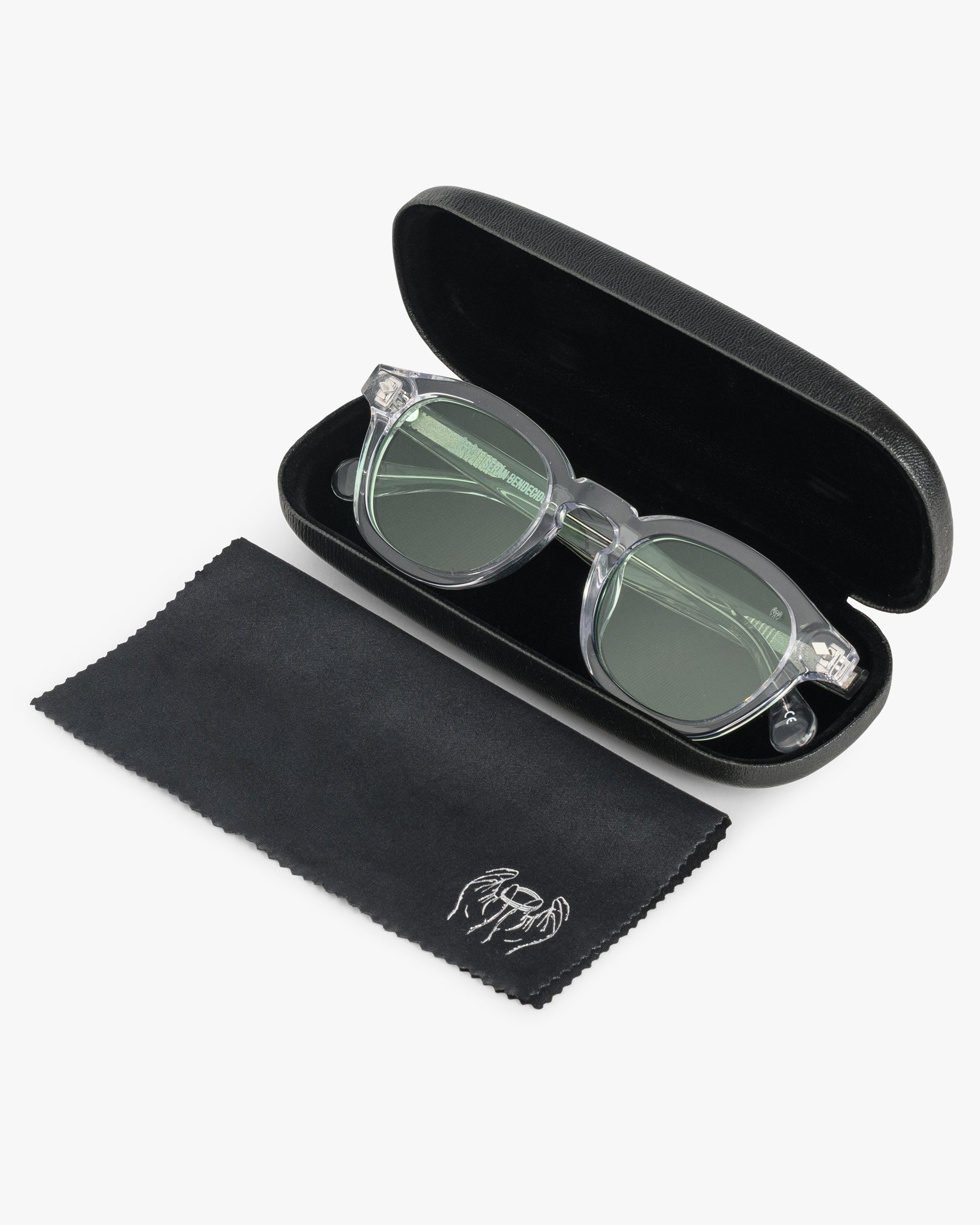 SB Sunglasses Transparent Frame with Mint Green Lenses