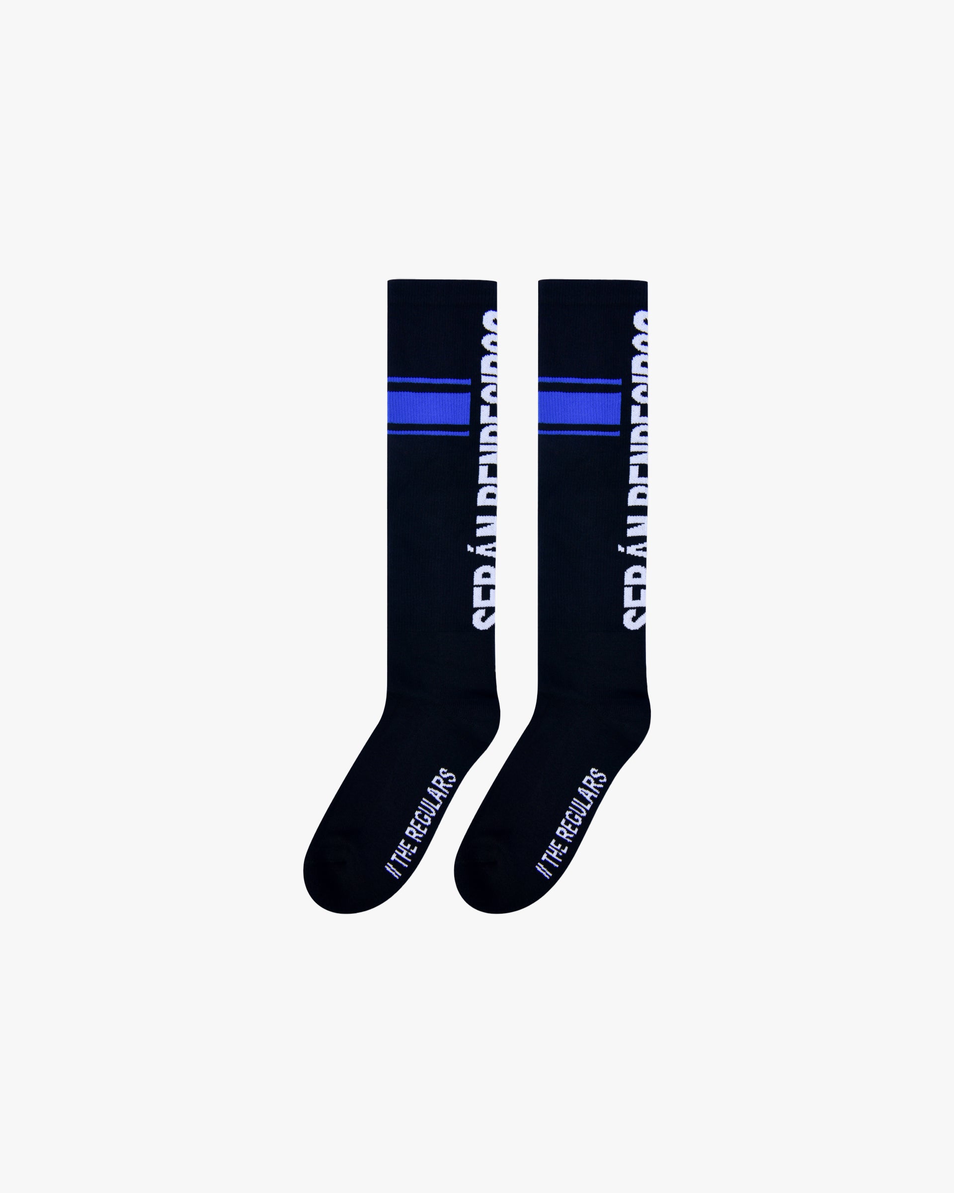Blue Stripe Socks Black