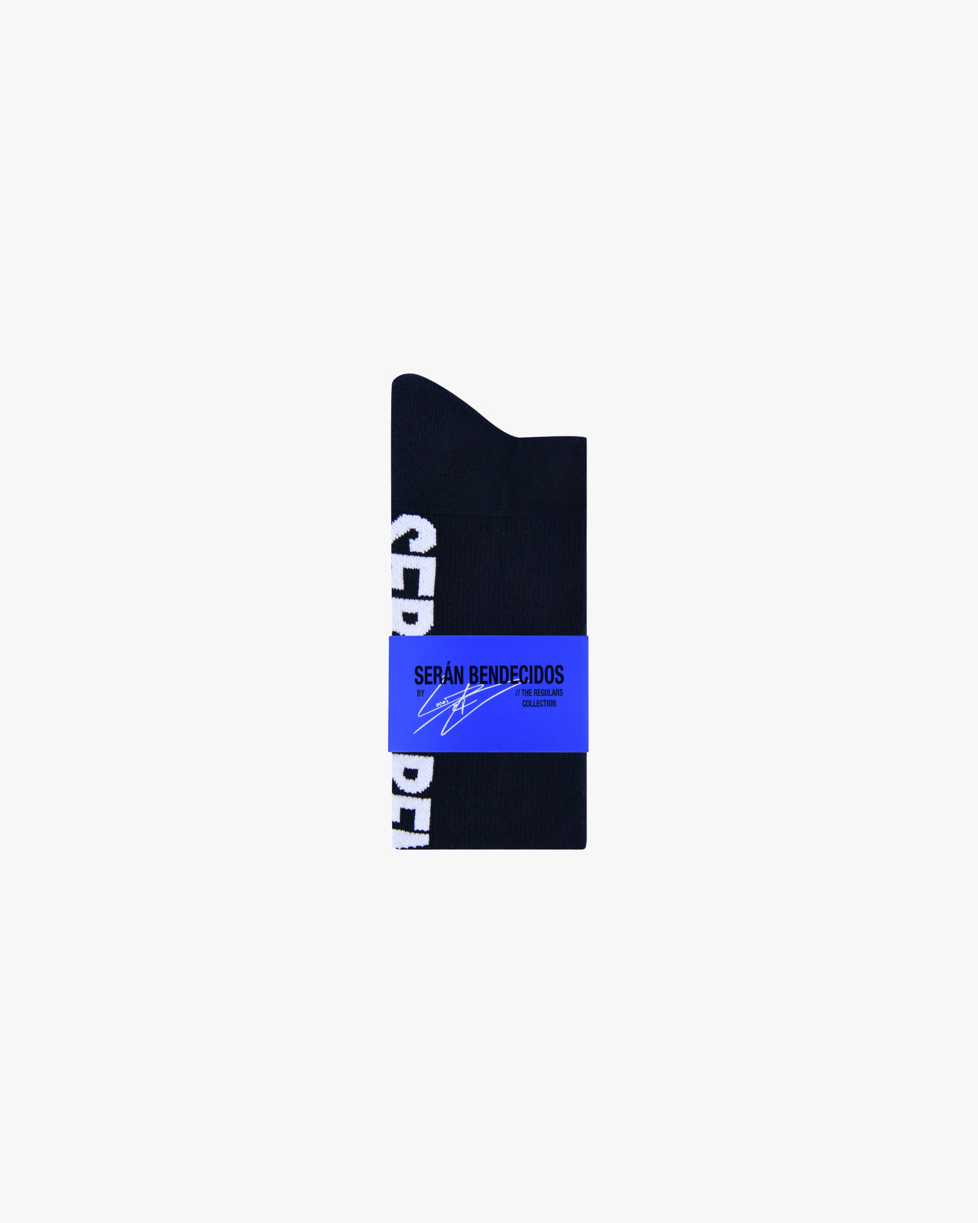 Blue Stripe Socks Black