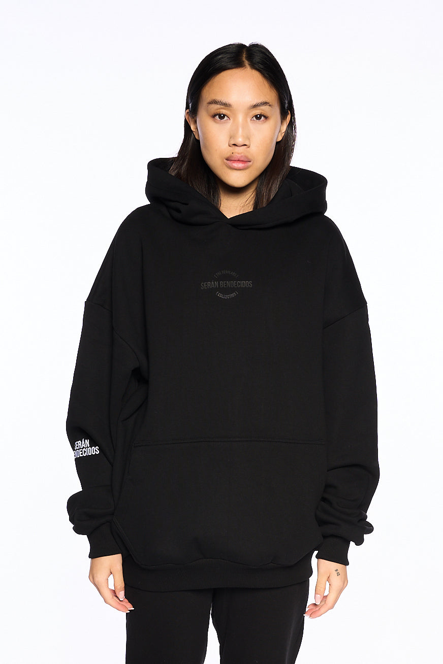 The Regulars Black Essentials Hoodie - Seran Bendecidos
