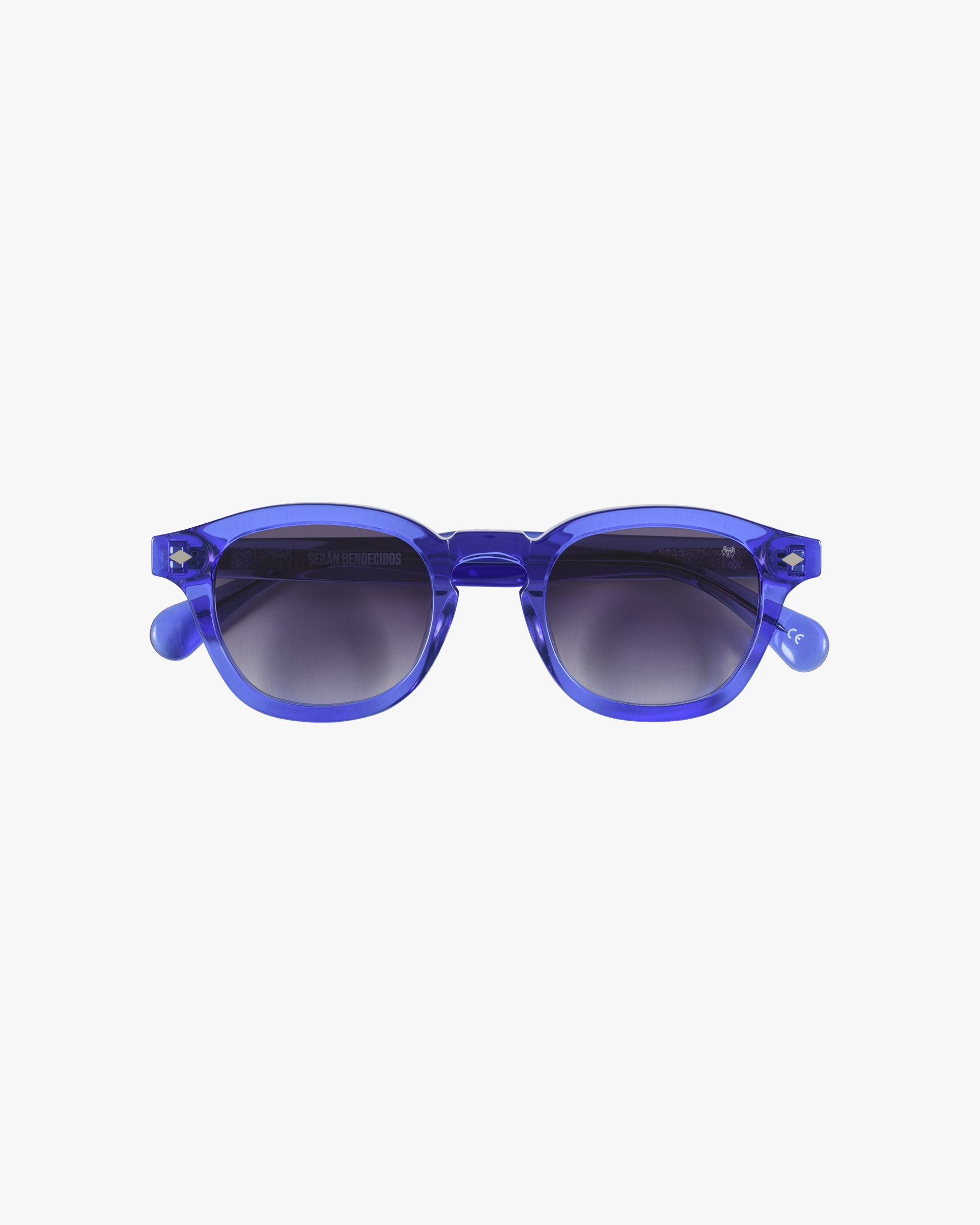 SB Sunglasses Blue Transparent Frame with Gradient Grey Lenses