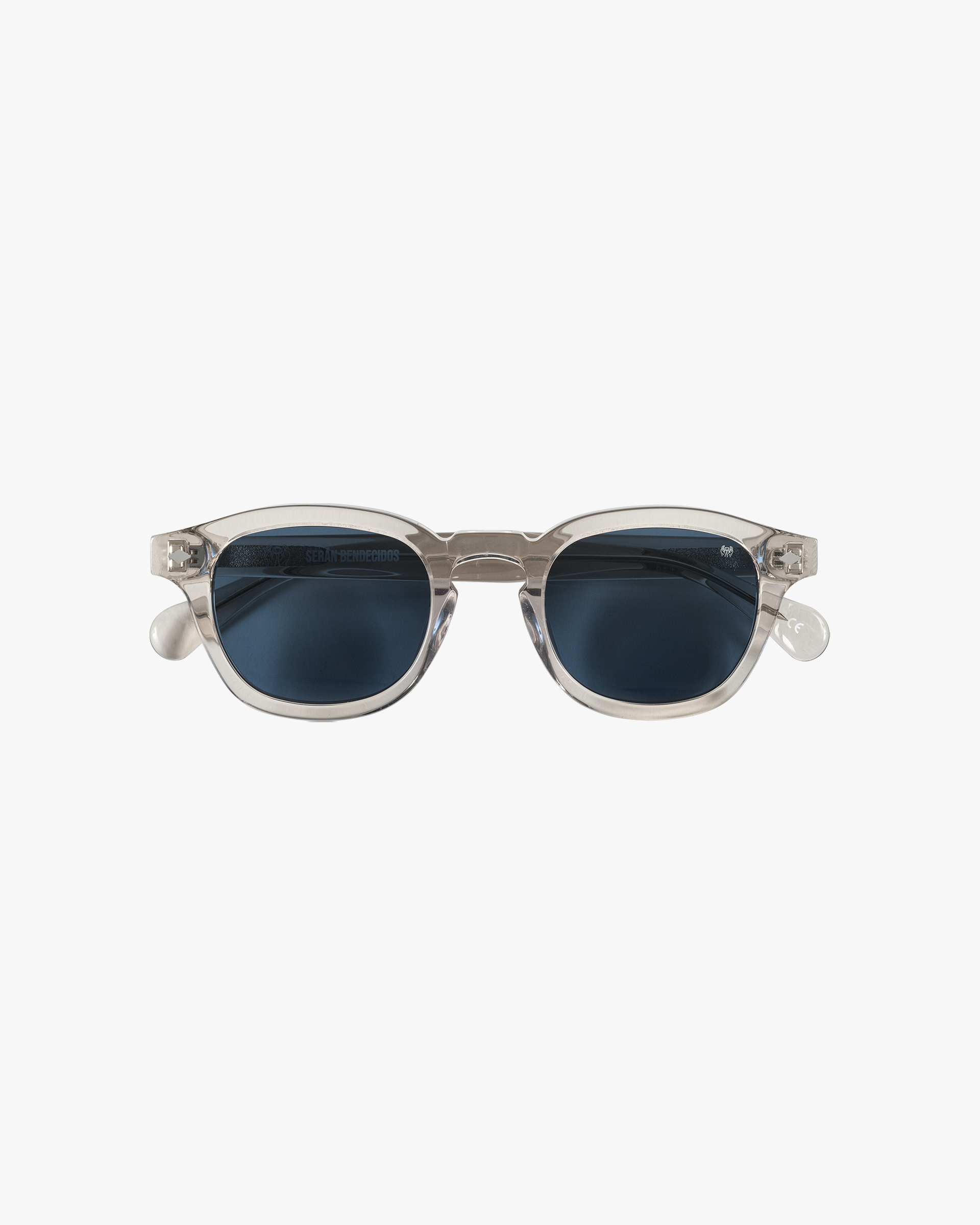 SB Sunglasses Brown Transparent Frame with Dark Blue Lenses
