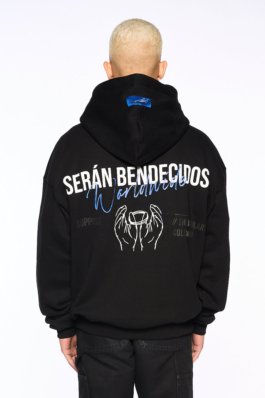 The Regulars Black Essentials Hoodie - Seran Bendecidos